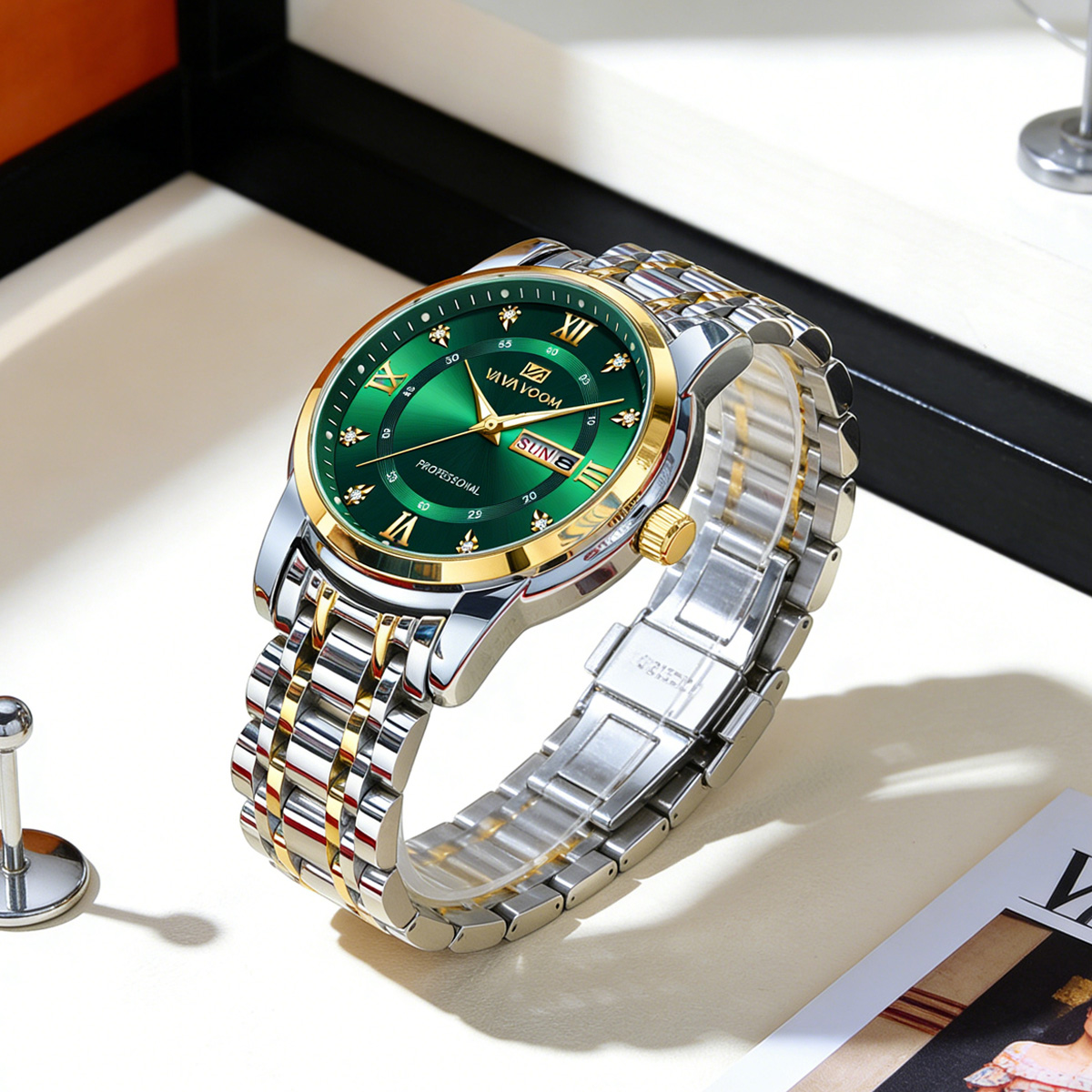 Luxury Watch Green Dial - Relógio de Luxo com Anel de