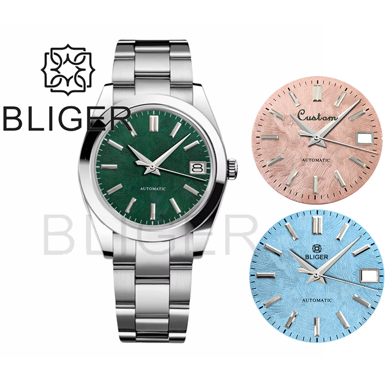Luxury Watch Green Dial - BLIGER 36mm39mm logotipo personalizado mostrador verde