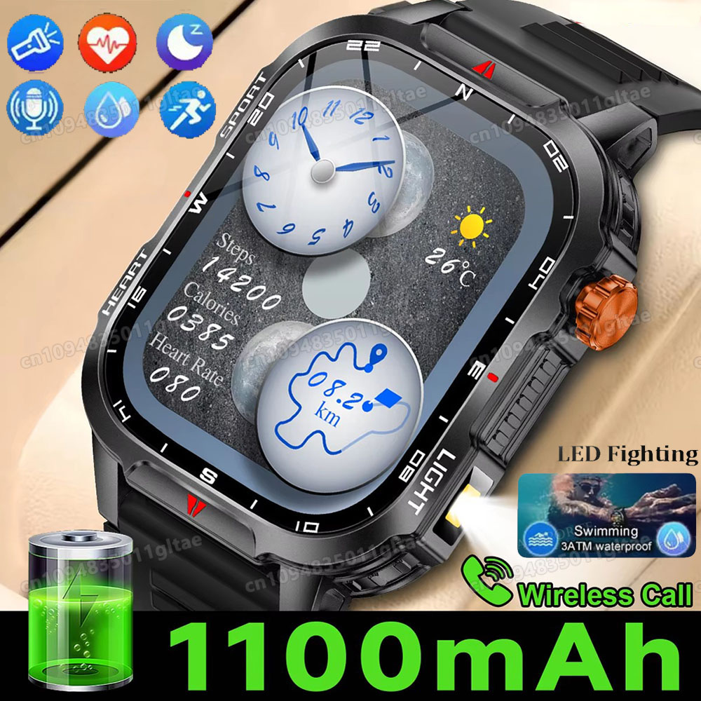 Titanium Sport Watch - Relógio inteligente militar para atividades ao