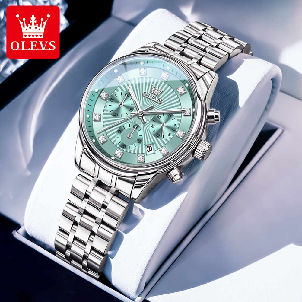 Luxury Watch Green Dial - Olevs relógios femininos moda senhoras relógio