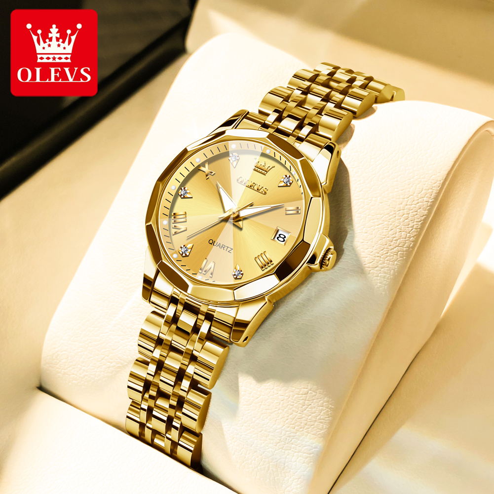 Luxury Watch Cheap - Olevs moda relógio dourado para mulheres