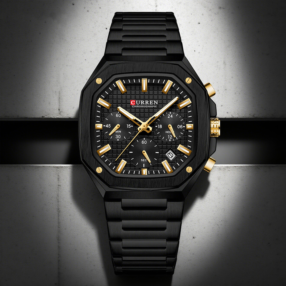 Luxury Watch With Bracelet - Curren relógio crono quadrado de luxo