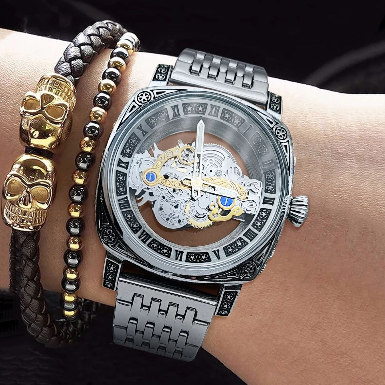 Luxury Watch Values - Relógio masculino, relógio de pulso quadrado