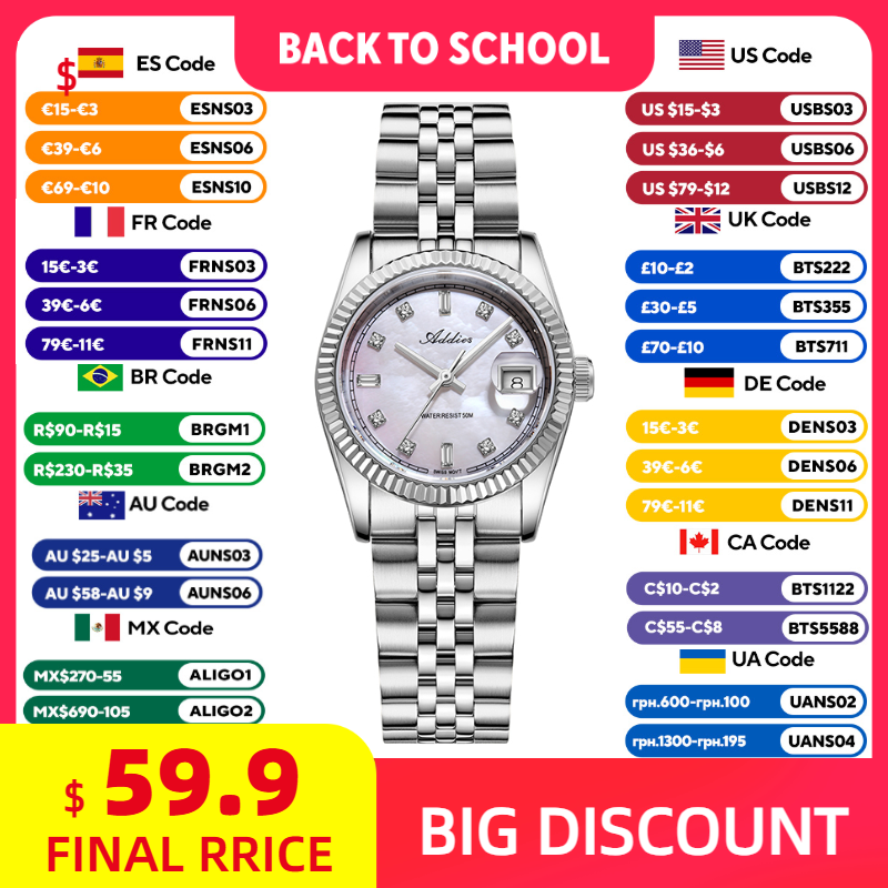 Luxury Watch With Bracelet - ADDIES 585 Relógios femininos de quartzo,