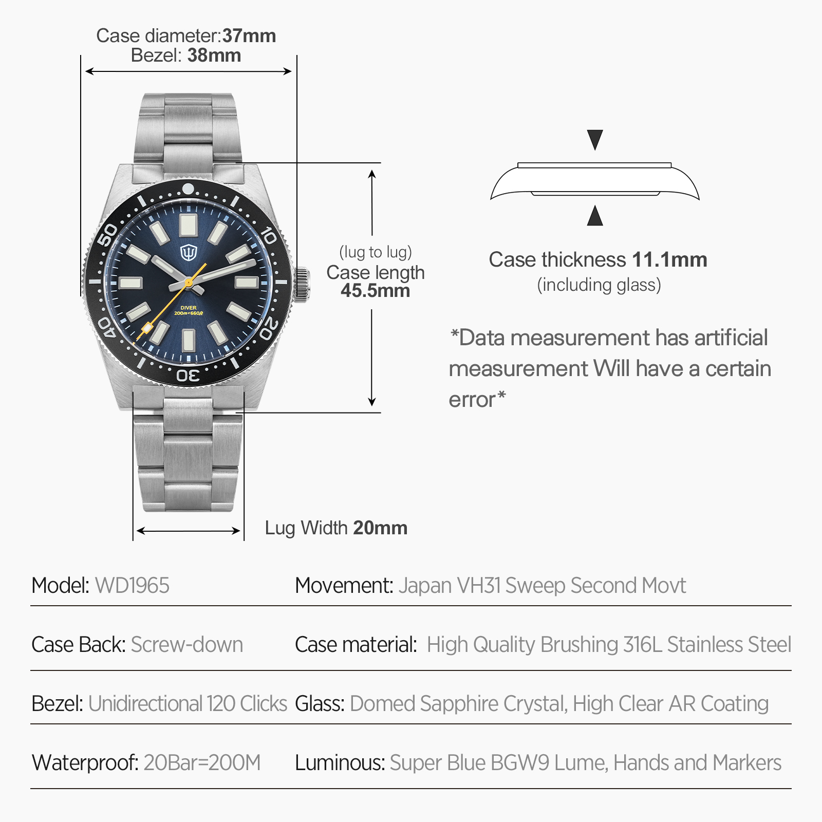 Relógio Masculino Watchdives 3 - Luxury Watch With Bracelet avaliação e preço