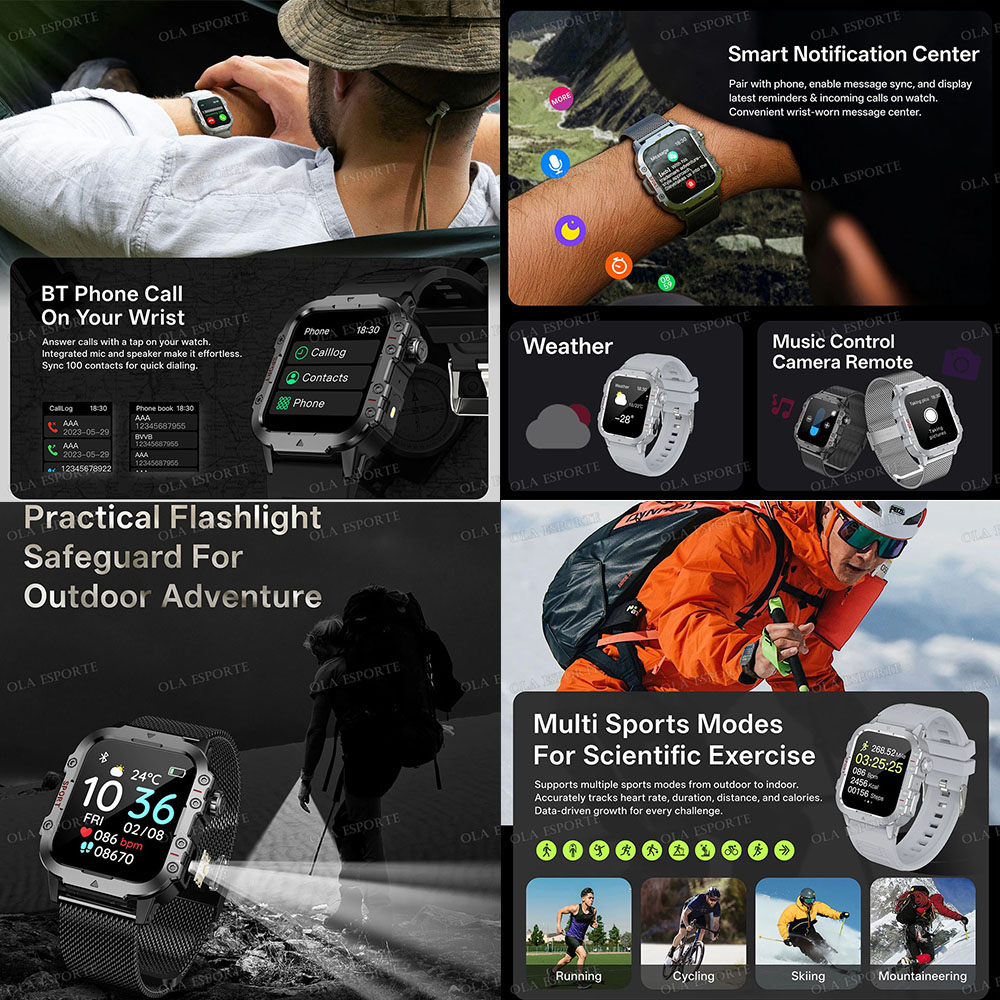 Relógio inteligente militar pa - Titanium Sport Watch avaliação e preço
