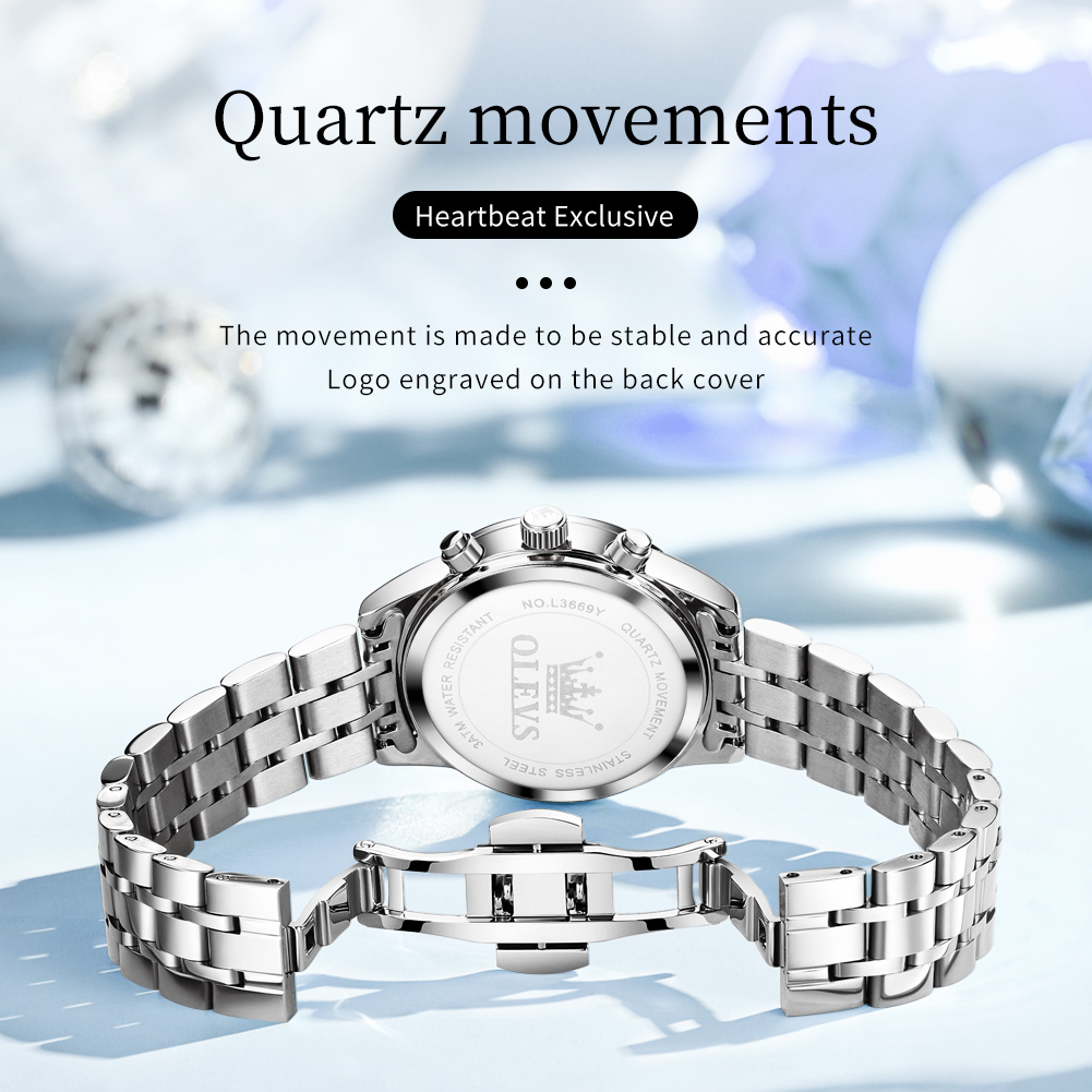 Olevs relógios femininos moda  - Luxury Watch Green Dial avaliação e preço