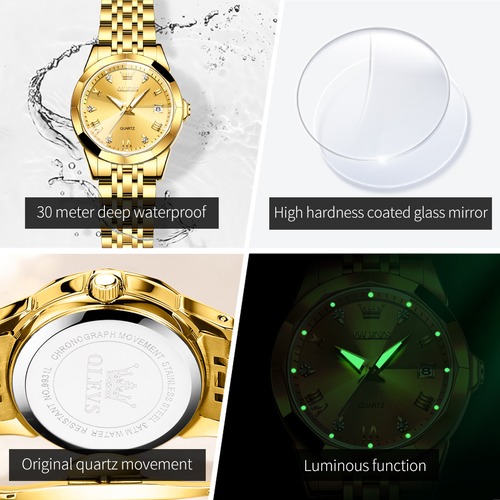 Olevs moda relógio dourado par - Luxury Watch Cheap avaliação e preço