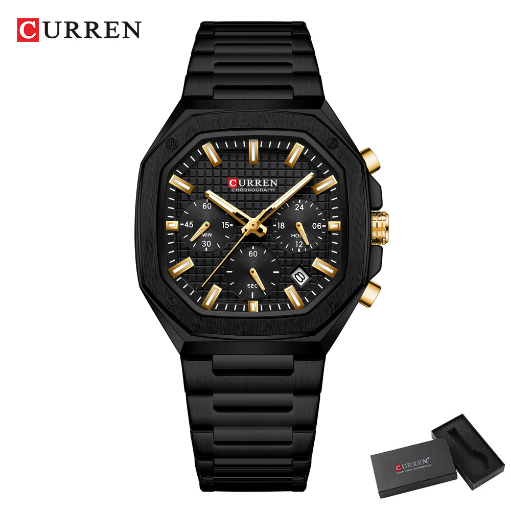 Curren relógio crono quadrado  - Luxury Watch With Bracelet avaliação e preço