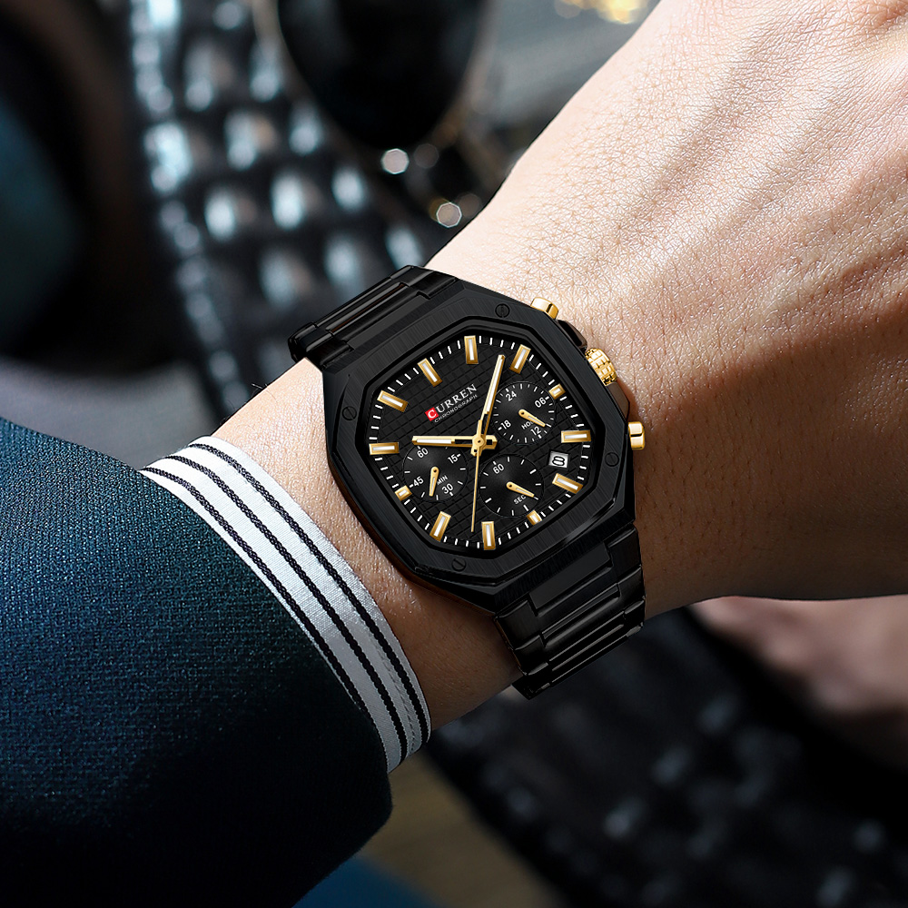 Curren relógio crono quadrado  - Luxury Watch With Bracelet avaliação e preço