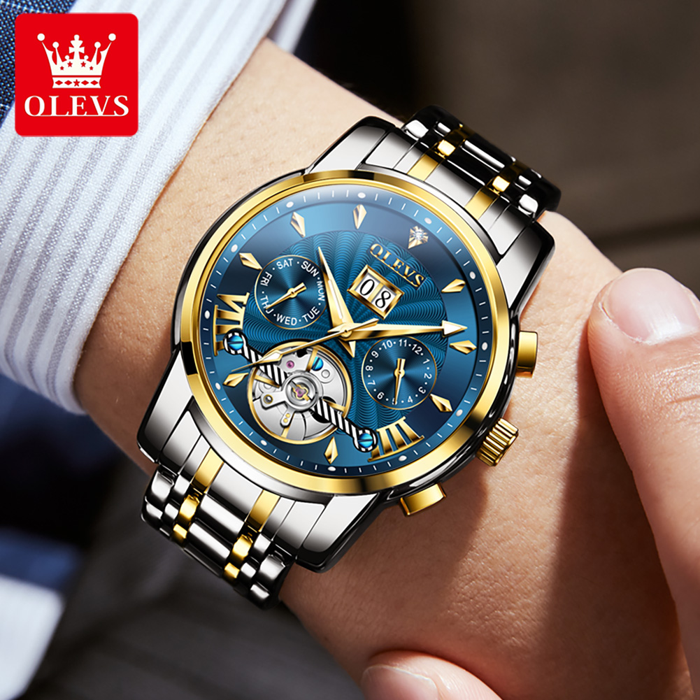 Olevs relógios masculinos de l - Luxury Watch Display avaliação e preço