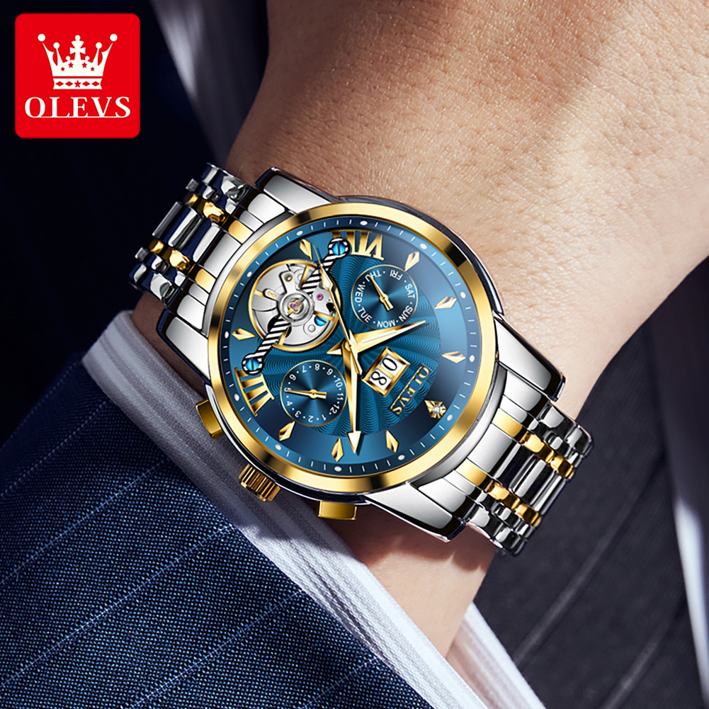 Olevs relógios masculinos de l - Luxury Watch Display avaliação e preço